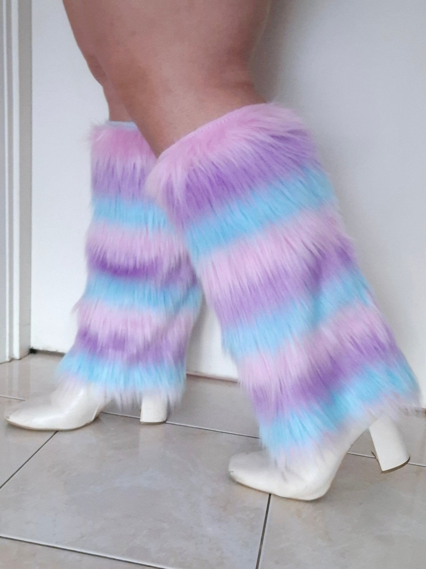 Bubble Gum Fluffy Leg Warmers